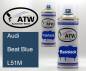 Preview: Audi, Beat Blue, L51M: 400ml Sprühdose + 400ml Klarlack - Set, von ATW Autoteile West.